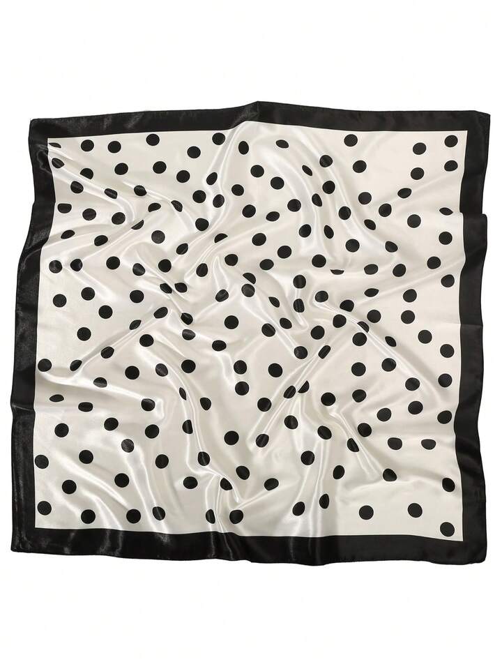 Polka White Scarf