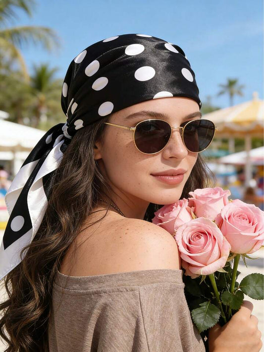 Polka Black Scarf