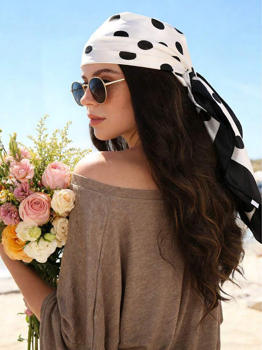 Polka White Scarf